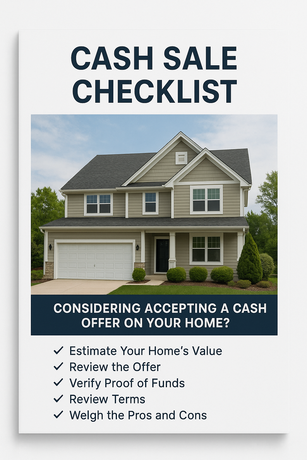 Cash Sale Checklist