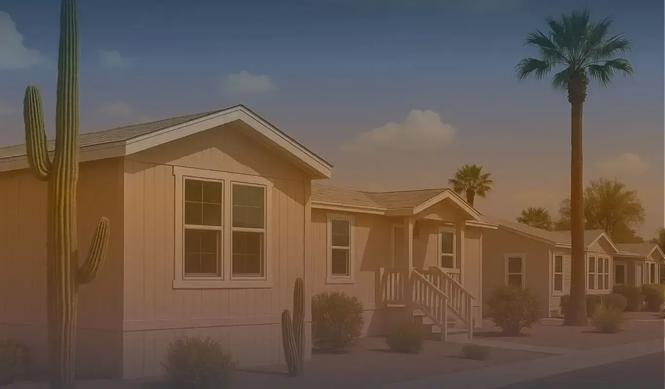 Illustration of frustrated mobile home seller using laptop — traditional selling process challenges in Arizona