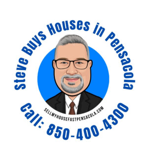 Cartoon headshot image of Pensacola Cash homebuyer real estate investor Steve Kazella 850-400-4300 Steve Buys Houses