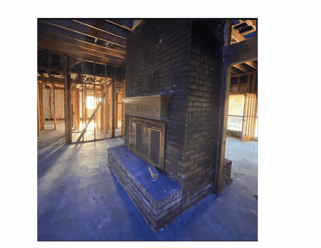 Fire damaged interior of a residential home in Richardson 