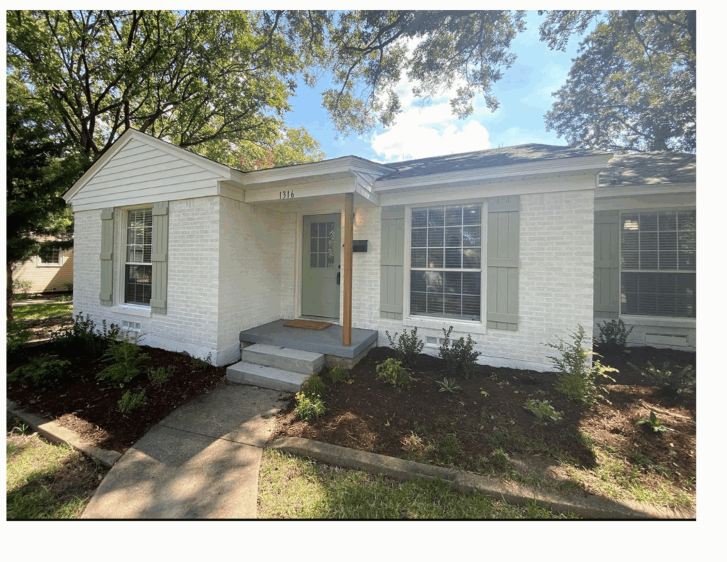 classic home remodel in garland, tx with white painted brick