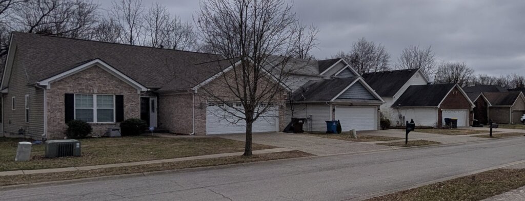 Single-family houses in a Louisville Kentucky subdivision