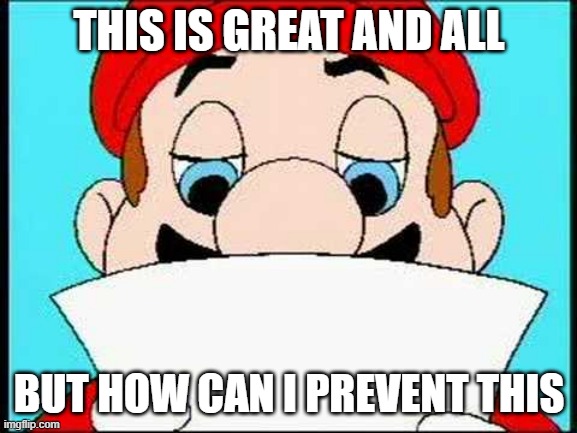 Mario Reading Squatter's Rights meme