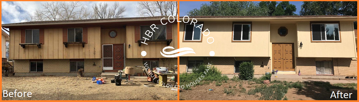 Treasure Trail Fountain, CO House Flip This is a before and after photo of a house flipping project from HBR Colorado a subsidiary of Tactical Investing Inc. in Fountain, Colorado on Treasure Trail Circle. Completed by Brian Rudderow in 2017 - 2018