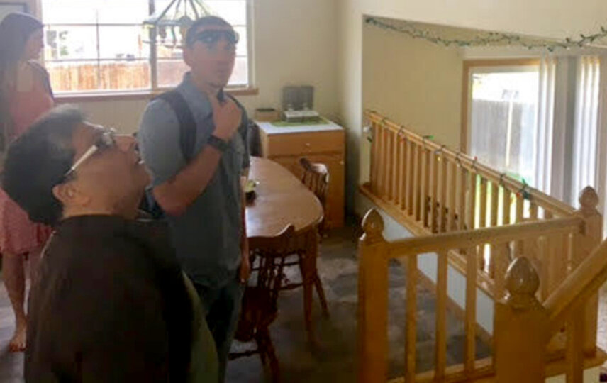Brian visits with a client in Fort Collins, CO