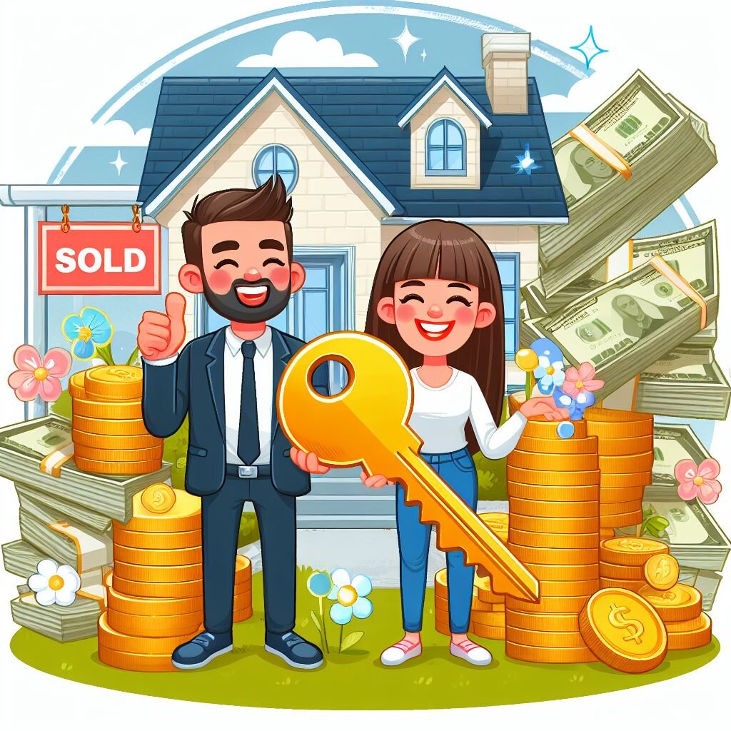 real estate closing home sold cartoon