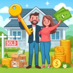 real estate closing home loan mortage cartoon