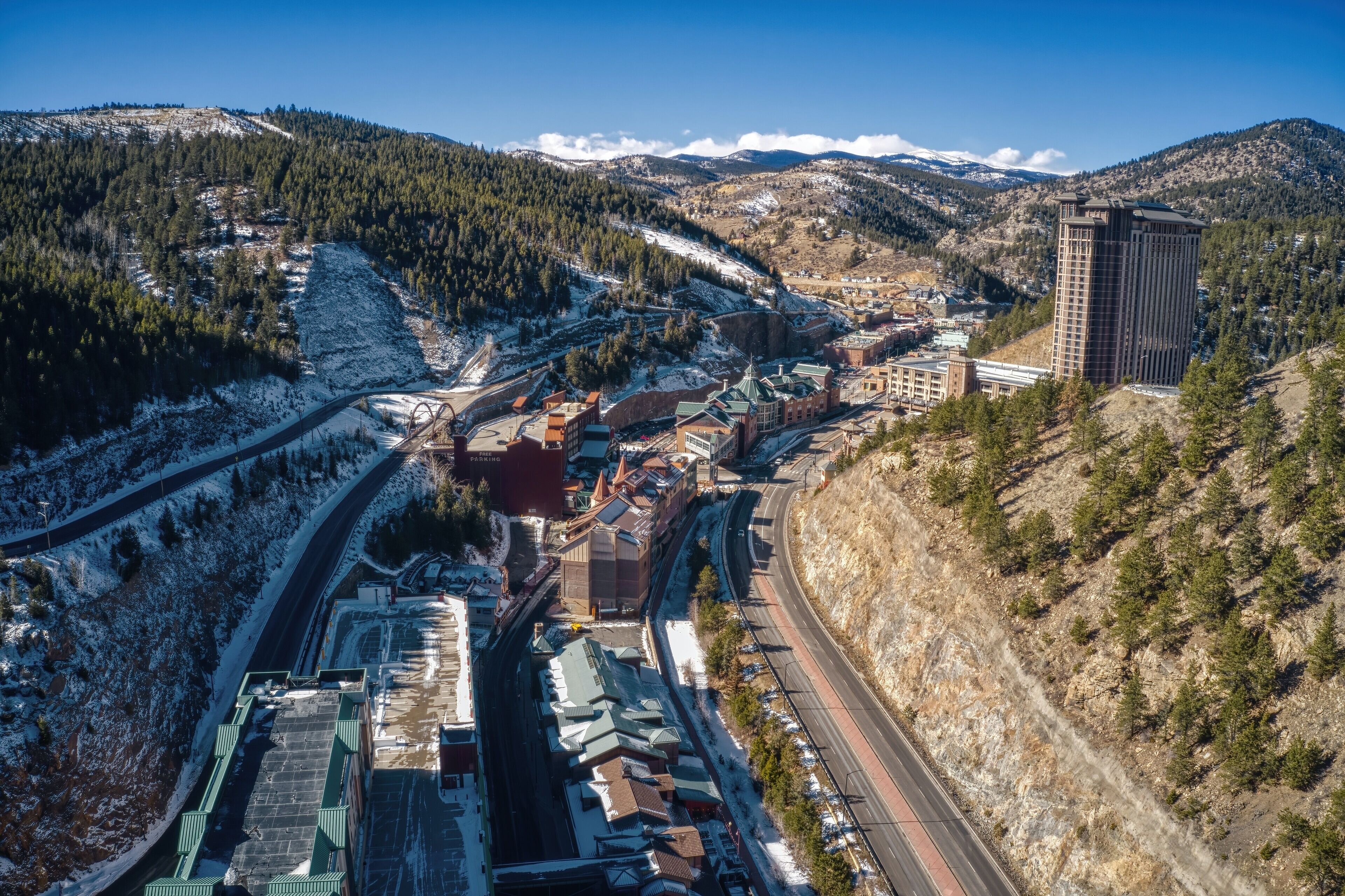 An image of Black Hawk Colorado taken from an aerial perspective