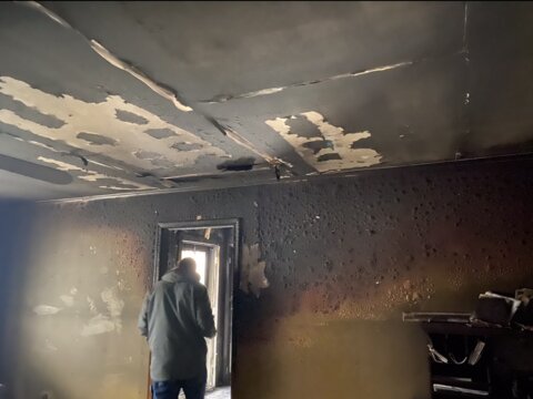 Fire Damaged House Before Living Room Pic