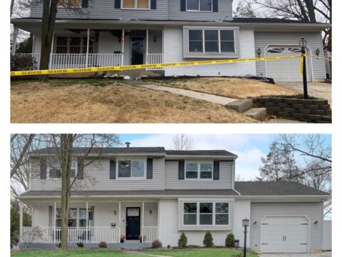 Fire Damaged House Front of House Before and After