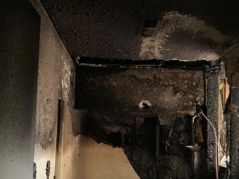 Fire Damaged House Stairs