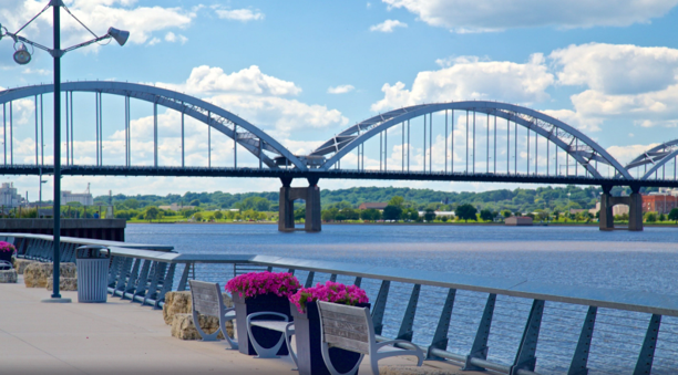 Quad Cities bridge from Davenport Bettendorf Iowa to Moline Rock Island Illinois