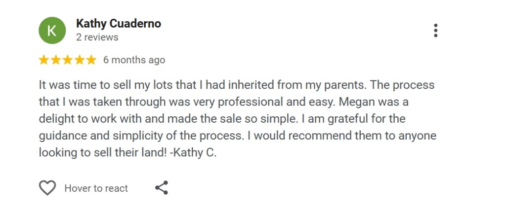 We buy Vacant Land Reviews