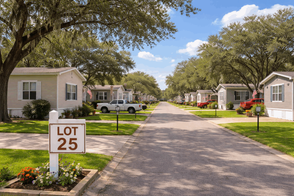 Texas mobile home park where owners lease land and own the home