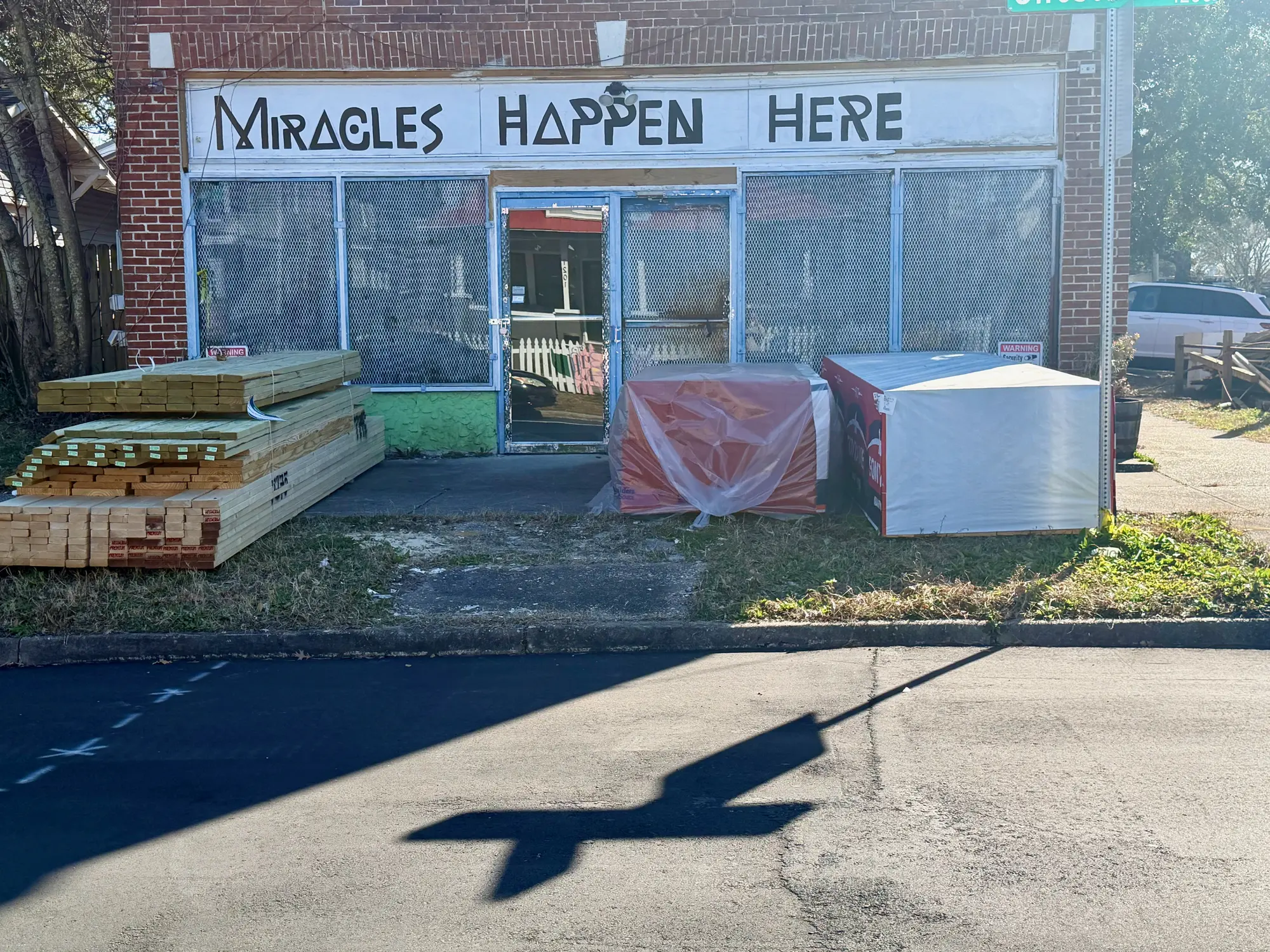 Storefront before restoration