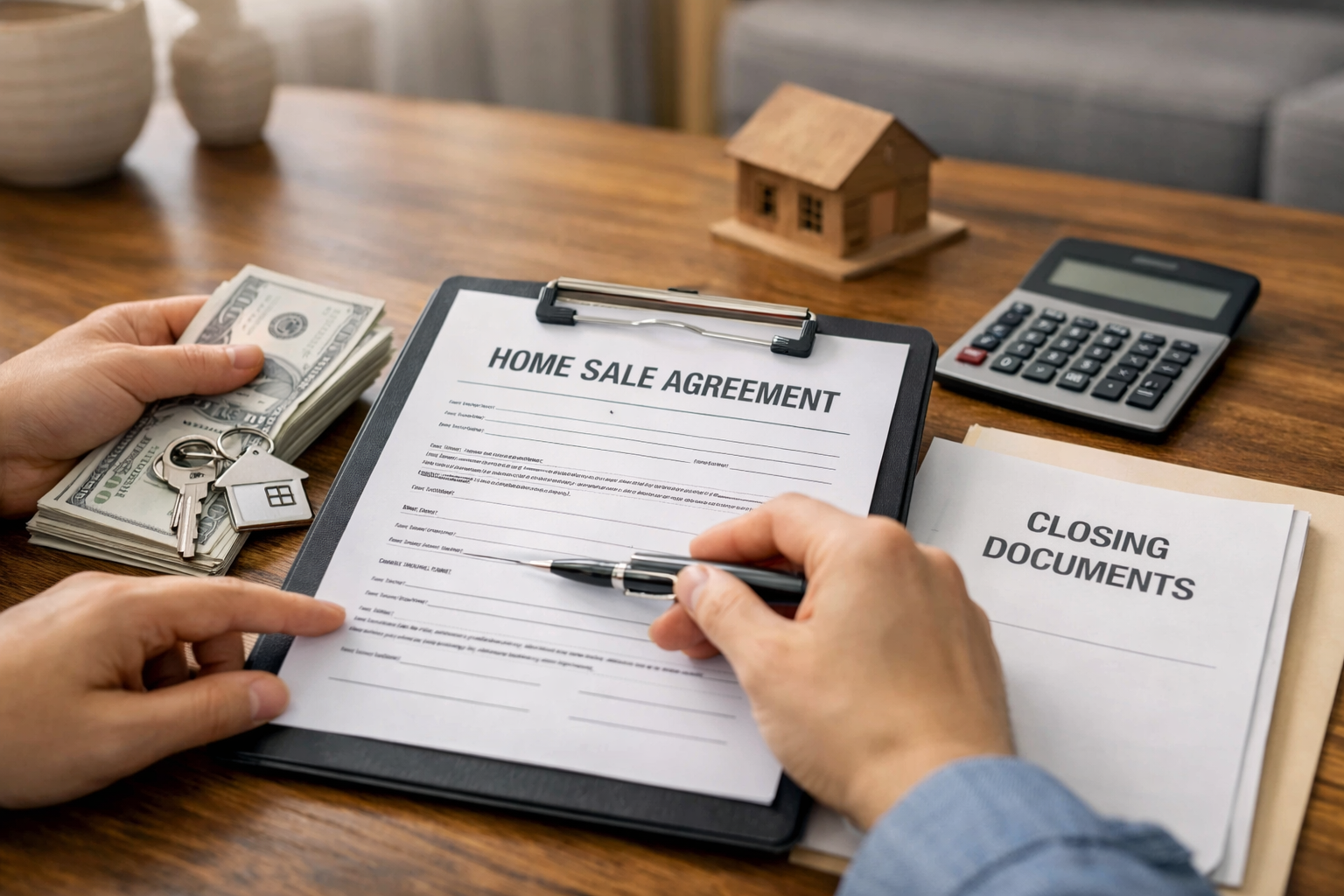 Paperwork review showing benefits of selling a home directly in Glen Burnie