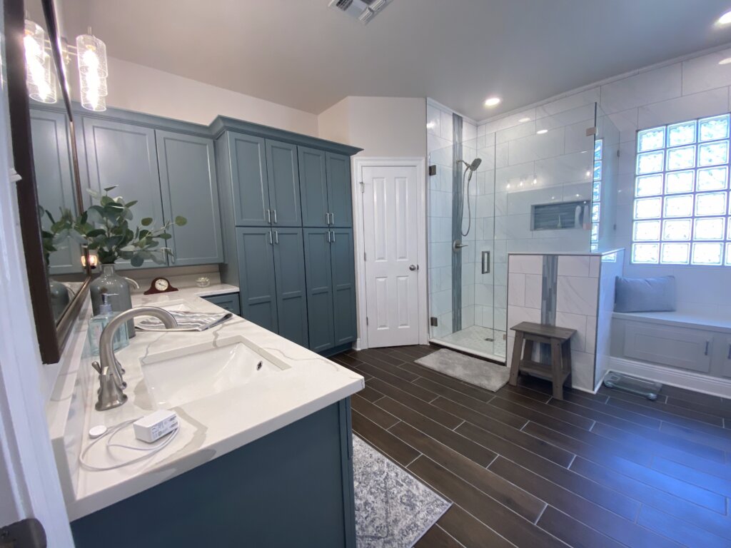 After photo of primary bathroom renovation for outdated bathroom in Heritage Heights subdivision Mandeville, LA
