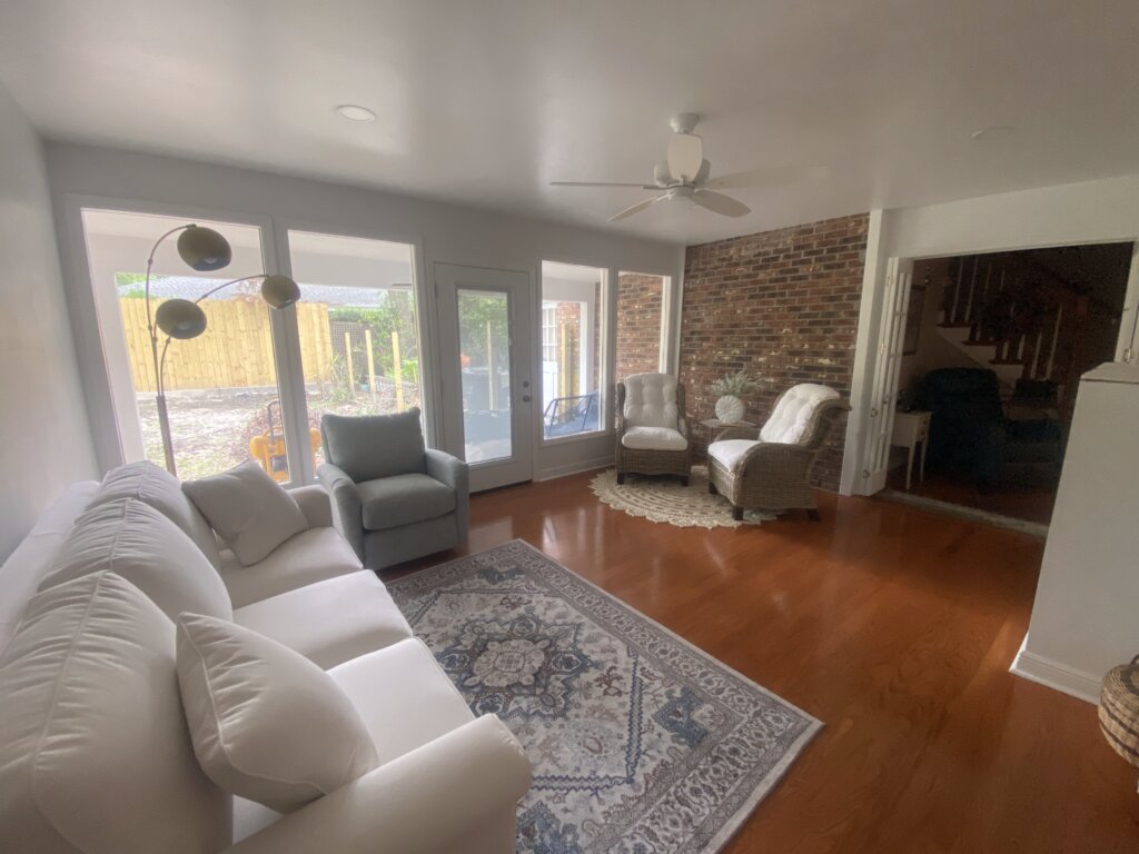 After photo of rear porch addition in Mandeville, LA