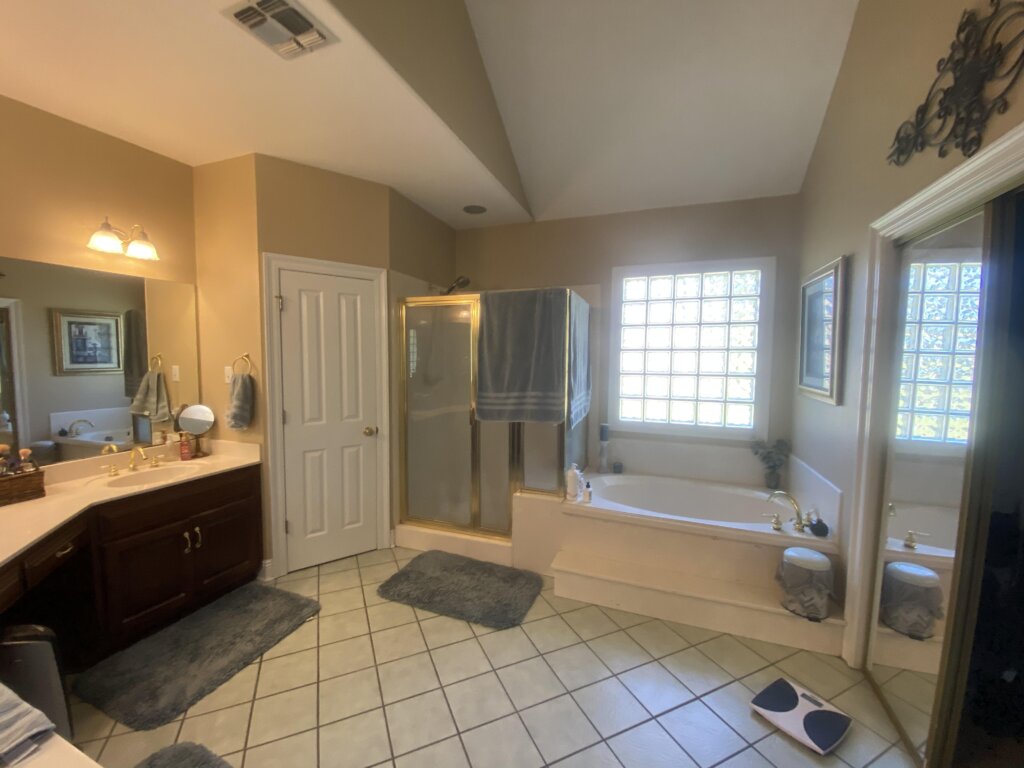 bathroom before renovation mandeville la garden tub and shower combo outdated layout