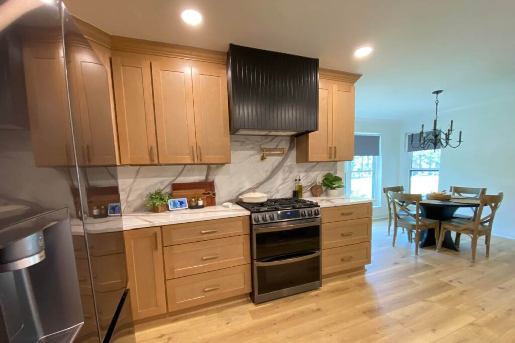 Kitchen renovation in Beau Chêne, Mandeville with wall removal and structural beam installation