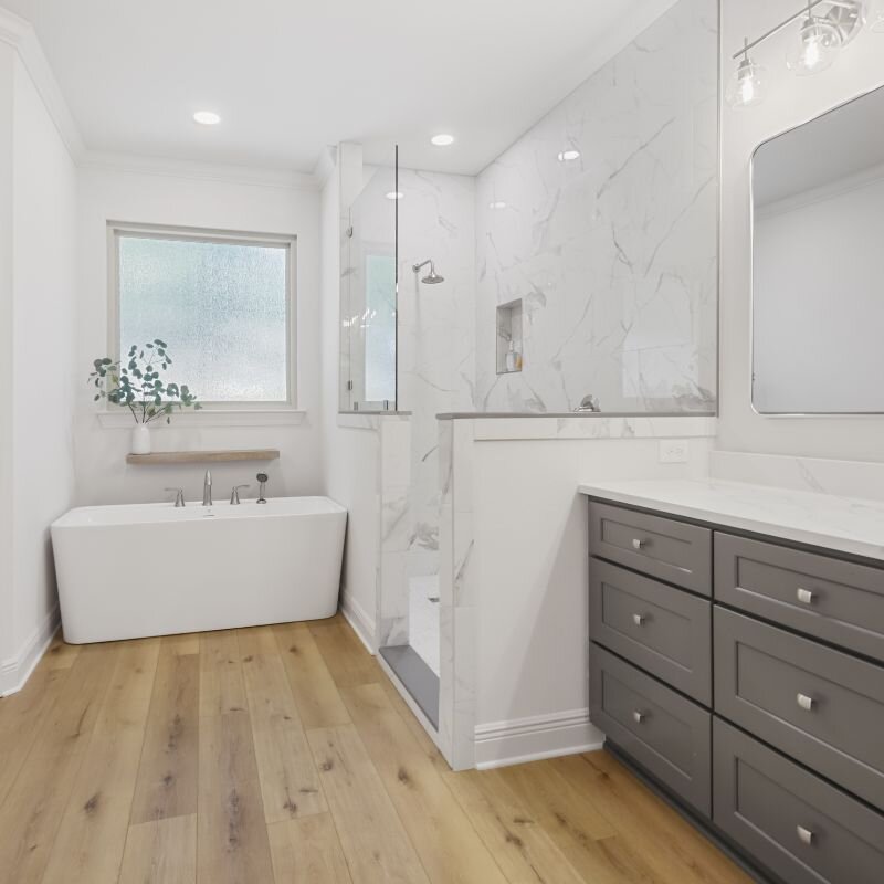 Bright modern bathroom remodel on the Northshore