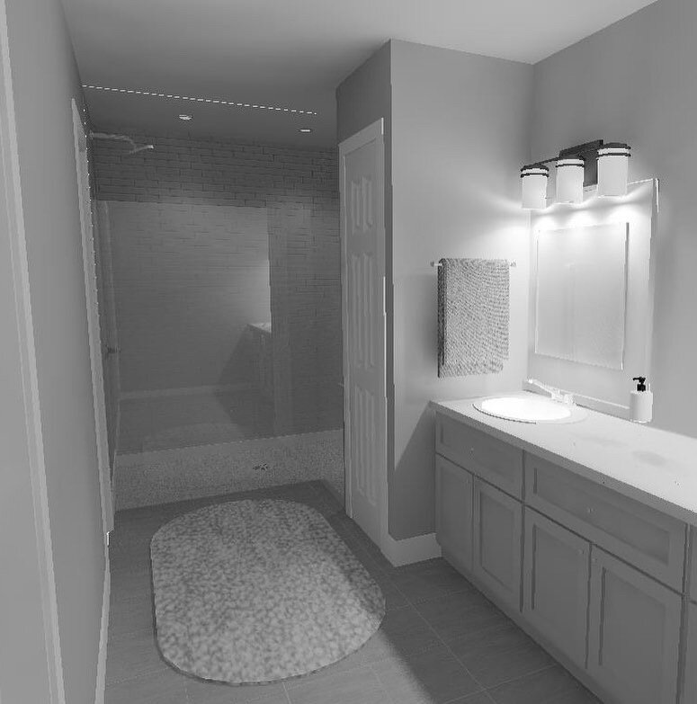 3D design rendering of bathroom renovation