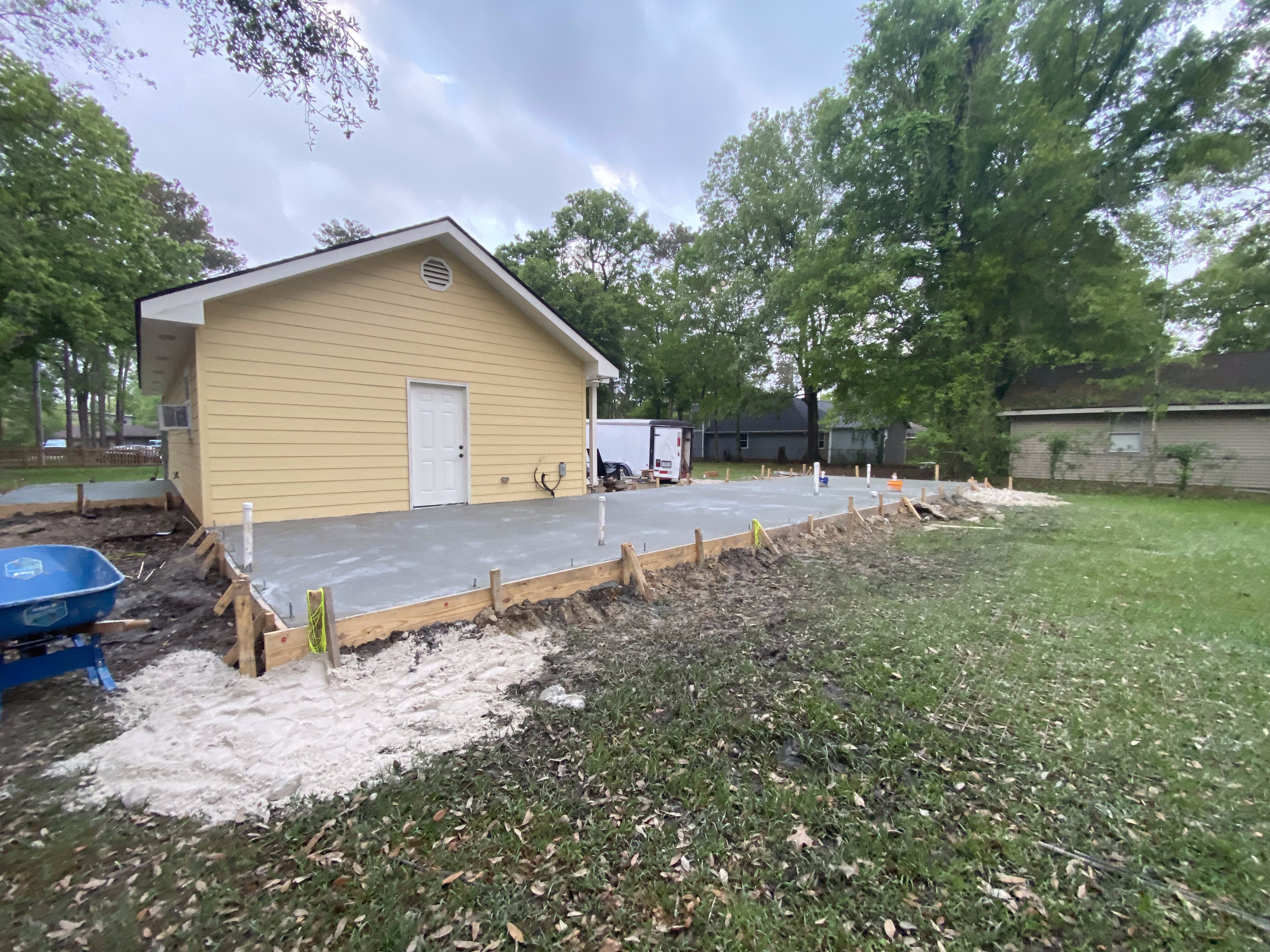 Slab foundation for home addition near Old Mandeville, LA