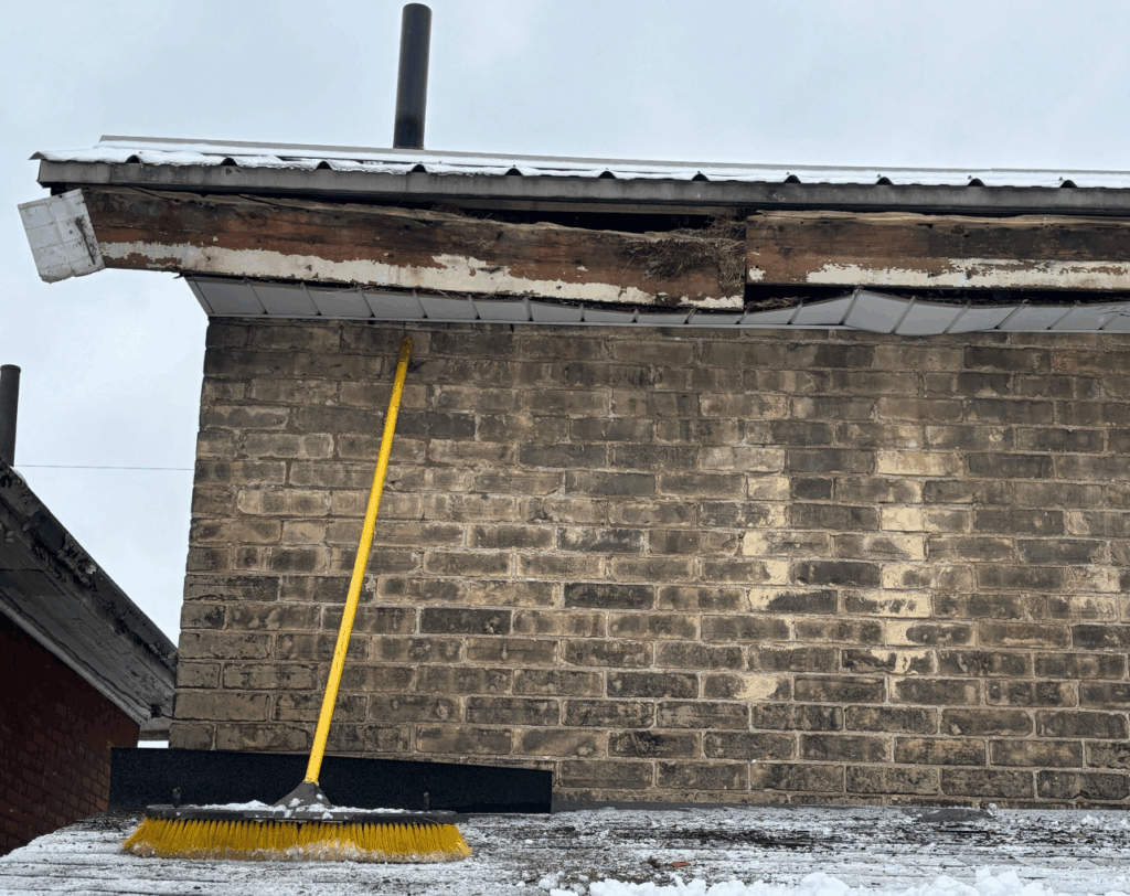 water damage on facia board on Bancroft home