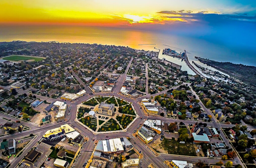 Goderich, Ontario during sunset