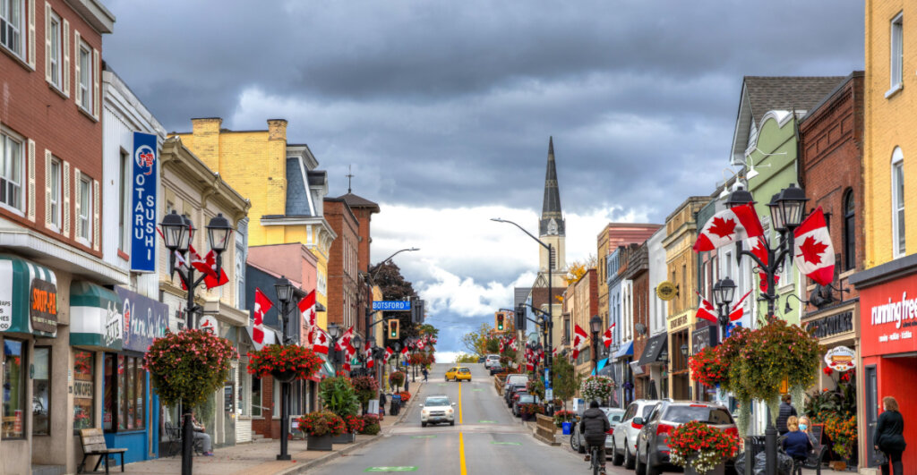 small town downtown in Ontario