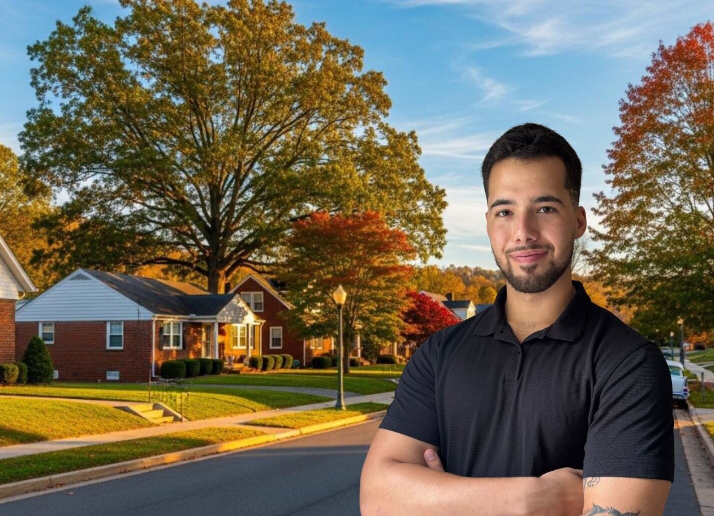 Isaac Mason from Family Home Buyers in front of Residential Neighborhood