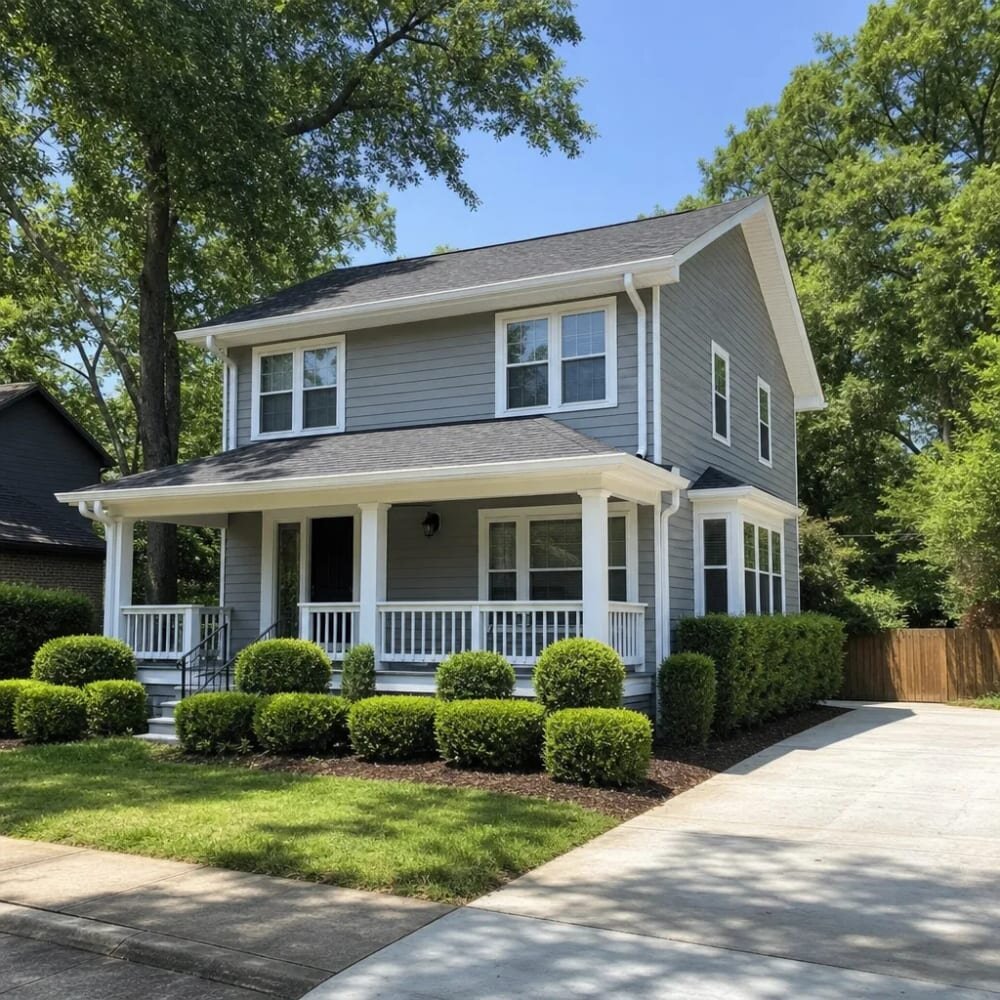Fully repaired Huntsville, AL house with new roof and siding after major renovation