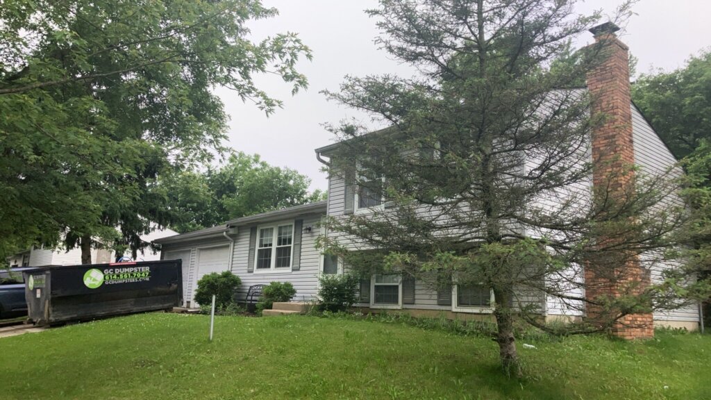 Older Dublin Ohio house with dated exterior that can be sold as-is without repairs