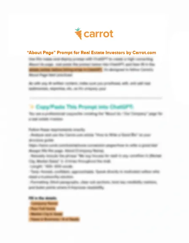 “About Page” Prompt for Real Estate Investors