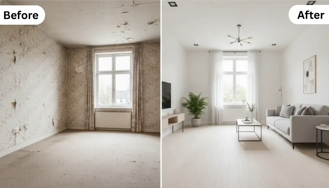 Before After Room Transition 