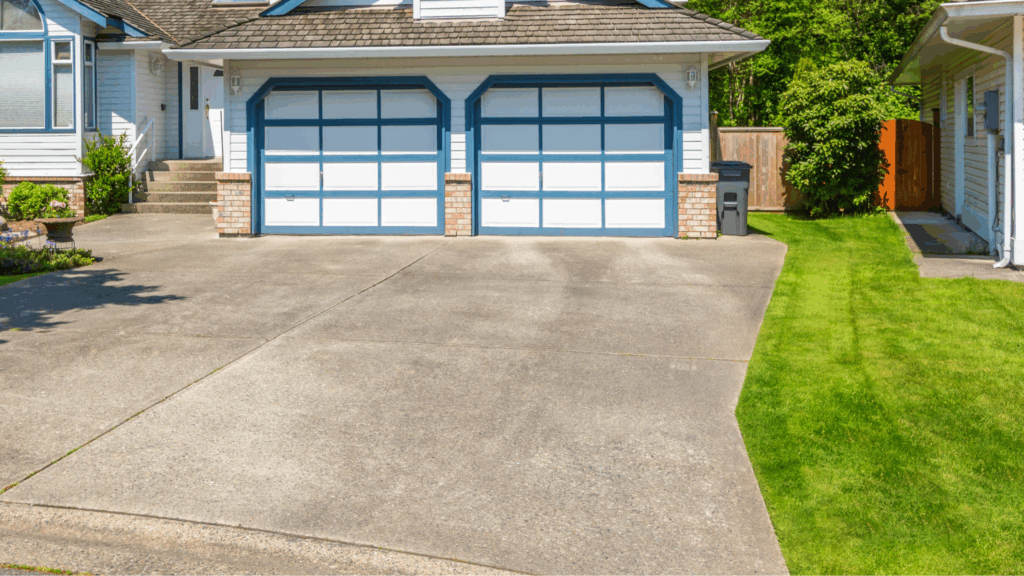 Concrete driveway before professional cleaning in Roanoke VA
