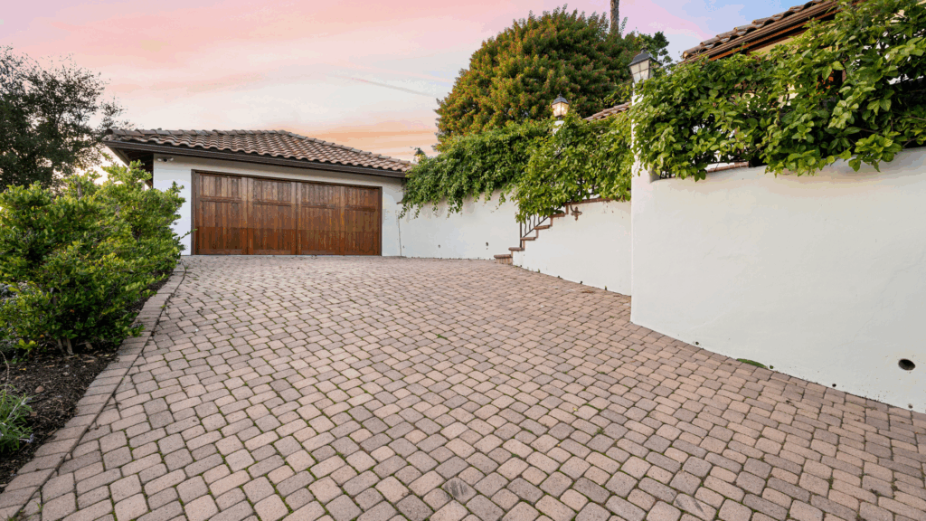 Paver driveway after professional cleaning in Roanoke VA