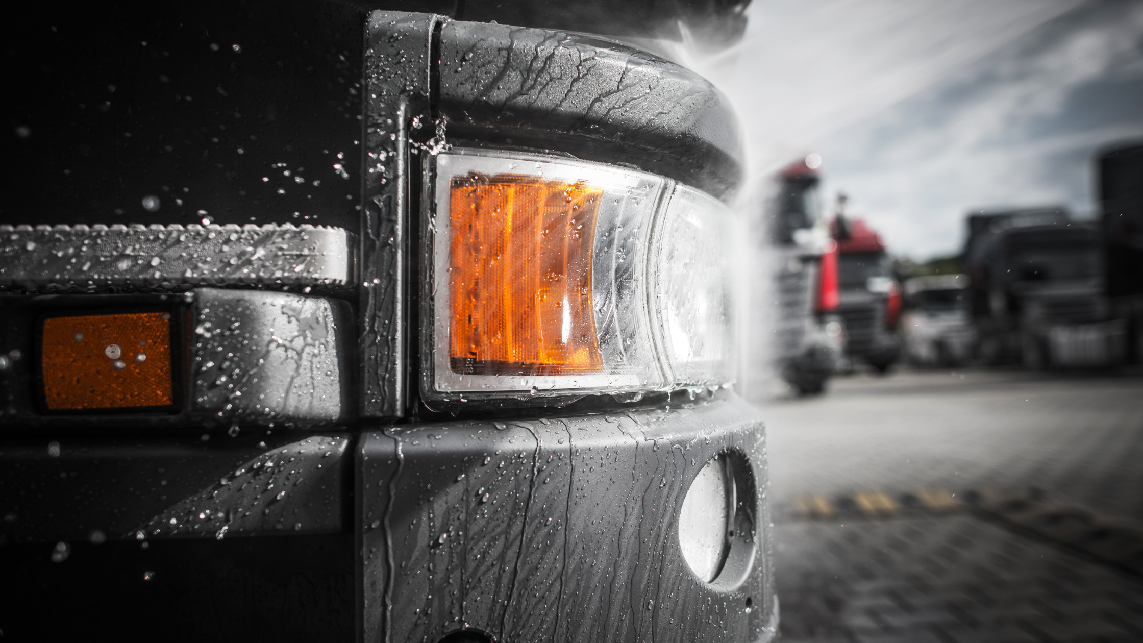Freshly washed fleet vehicle