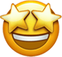 smiley face icon with star eyes