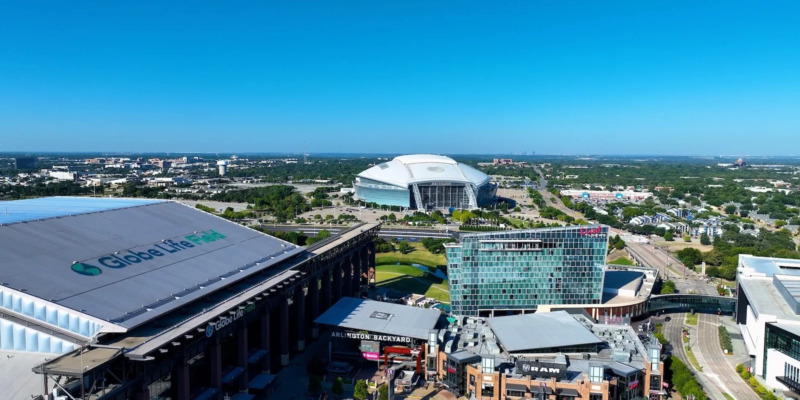 View of Arlington, Texas skyline