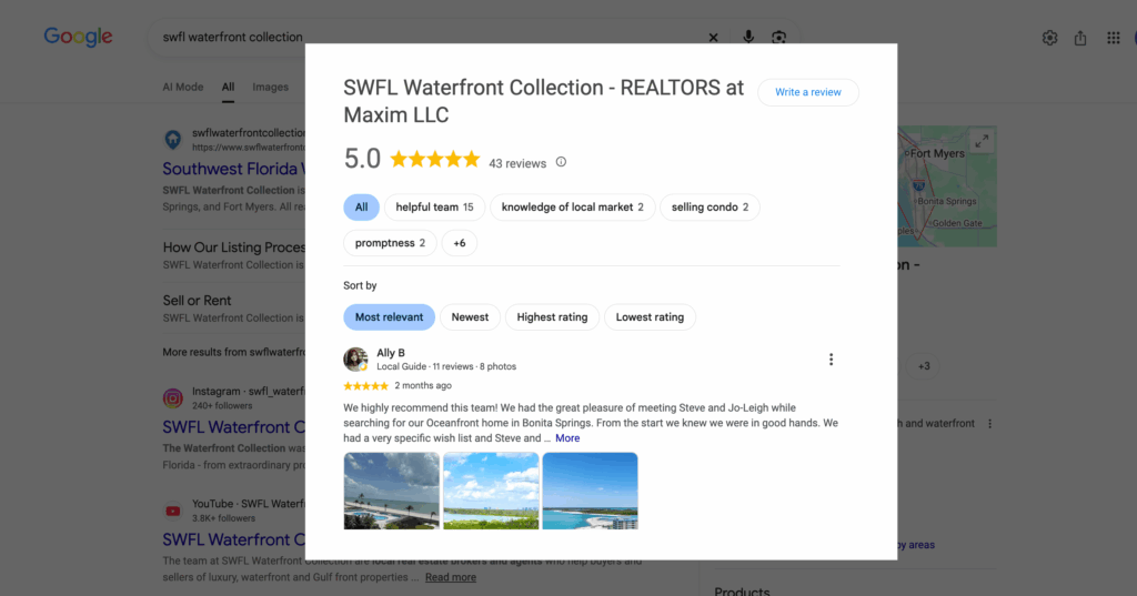 testimonials bonita springs REALTOR experts