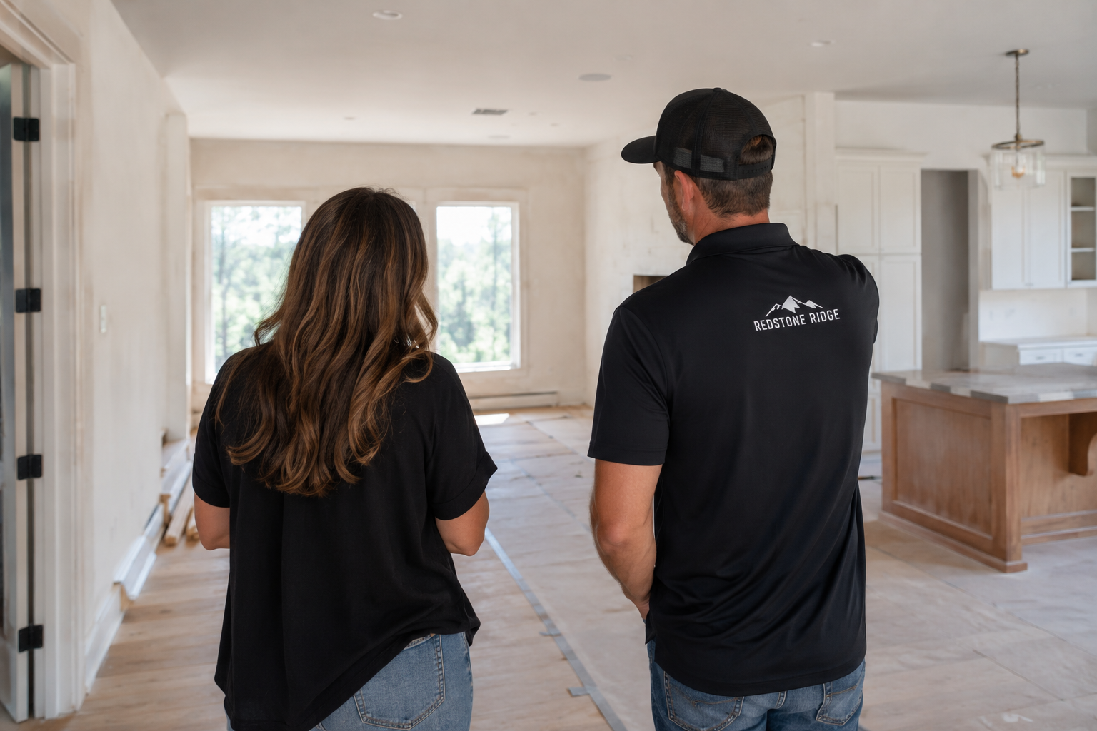 Site inspection of a kitchen remodeled home in Huntsville, Alabama by Redstone Ridge Homes