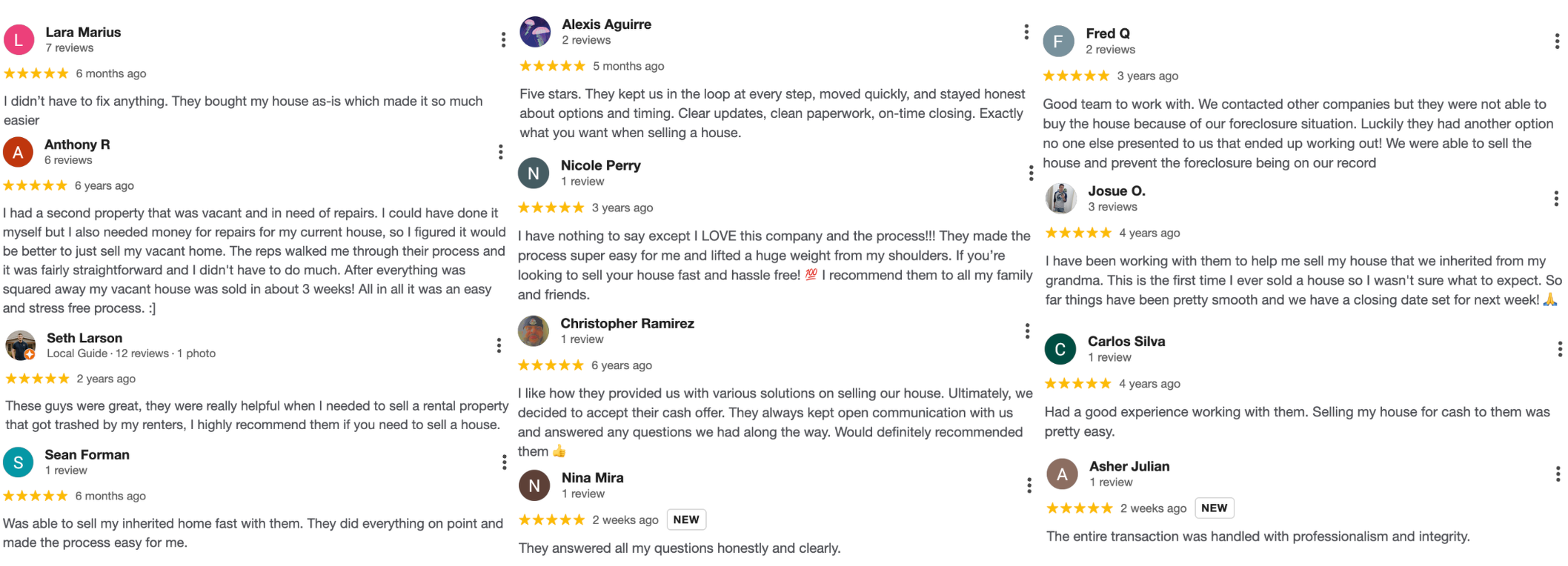 5 star reviews