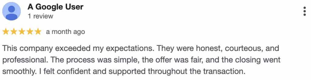 5 Star google Review