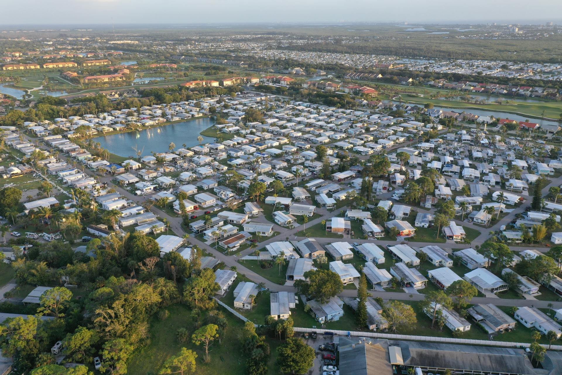 Aerial view of Florida residential neighborhood