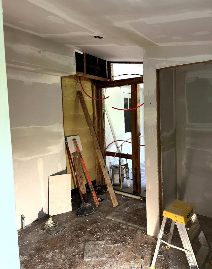 Interior restoration after roof leak or water damage by Mint Construction Pros in Texas