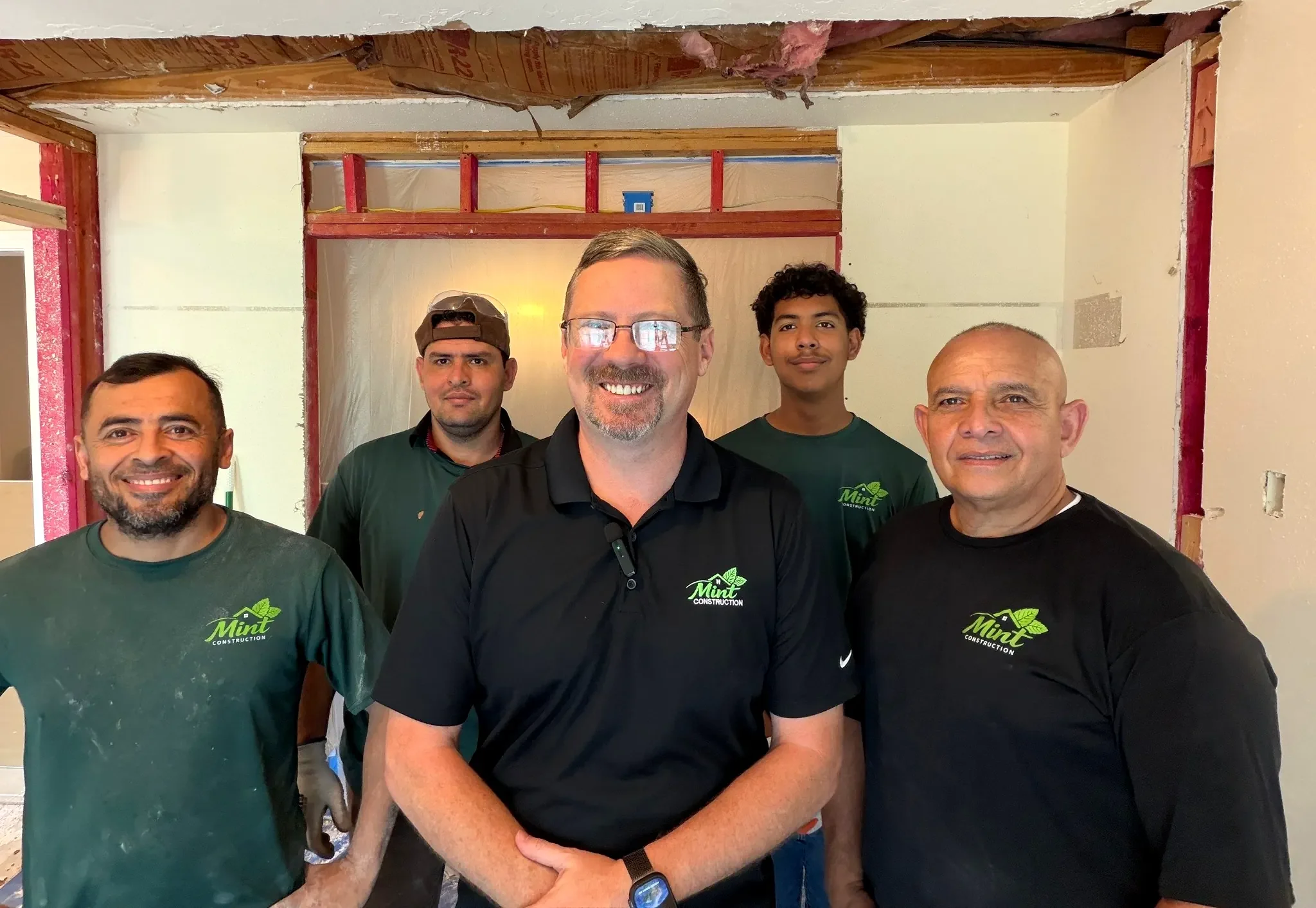 Professional remodeling team from Mint Construction Pros working on a home renovation in Texas