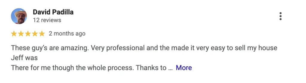 5 Star Review from David