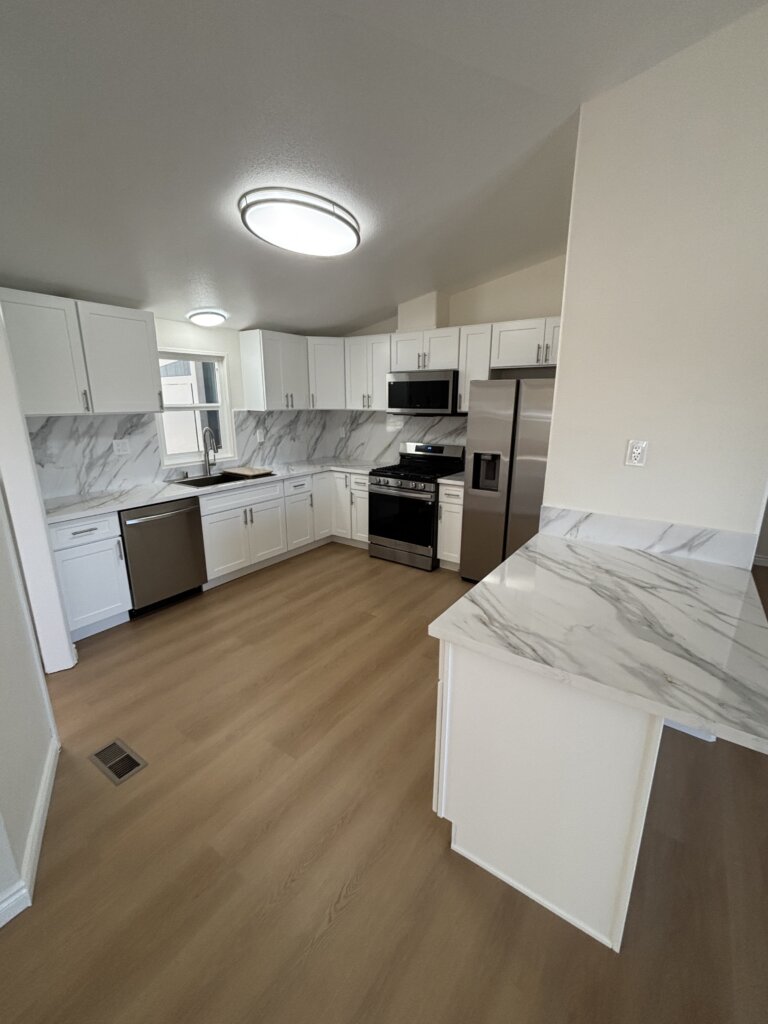 renovated kitchen in a mobile home in Vista CA
