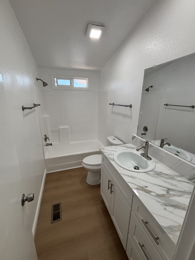 Remodeled bathroom in a mobile home in Vista CA